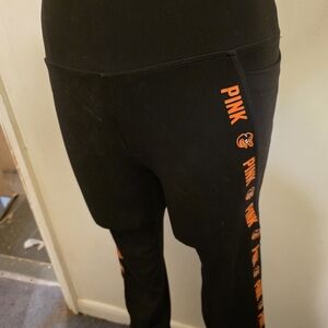 PINK Victoria’s Secret x MLB Baltimore Orioles Leggings Size S Black Orange Pock